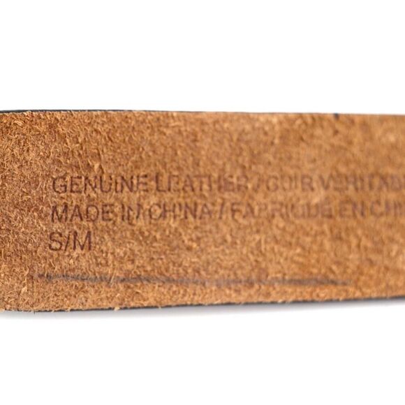 CLASSIC BROWN REAL LEATHER 1.5"Wd STUDDED DRESS CASUAL WOMEN'S BELT Sz S/M (E97 - Picture 7 of 12